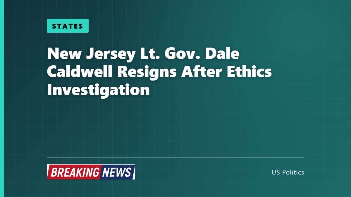 New Jersey Lt. Gov. Dale Caldwell Resigns After Ethics Investigation