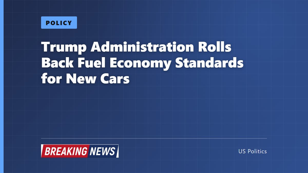Trump Administration Rolls Back Fuel Economy Standards for New Cars