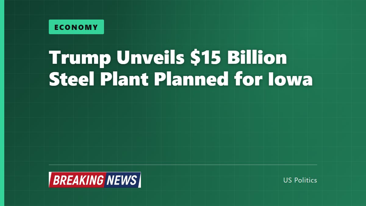 Trump Unveils $15 Billion Steel Plant Planned for Iowa