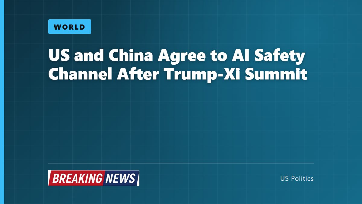 US and China Agree to AI Safety Channel After Trump-Xi Summit